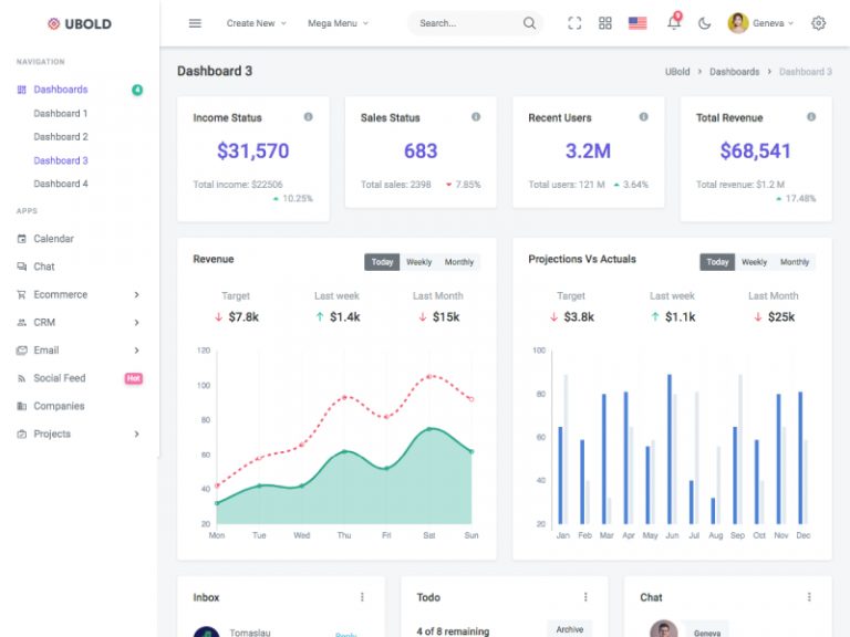 Bootstrap 5 Admin Dashboard Ubold